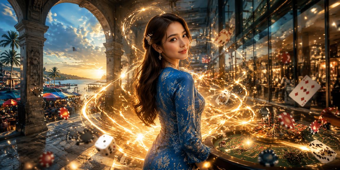 Pemain Malaysia dalam baju kurung mengunakan aplikasi playtech untuk permainan baccarat